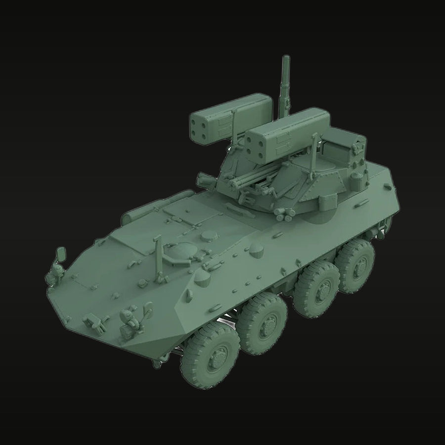 Modern US 8-Wheeled Armored Personnel Carrier with Stinger Air Defense 1/144 Resin Vehicle Kit - unpainted resin model kit