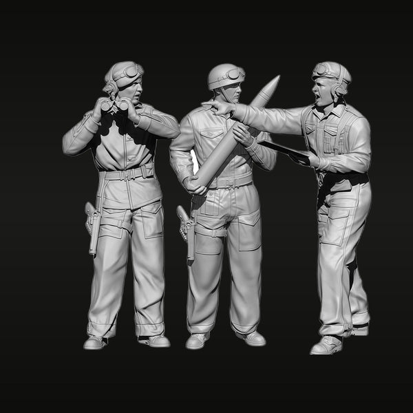 WWII US Army Air Forces Bomber Aircrew Set of 3 1/35 Resin Figure Kit