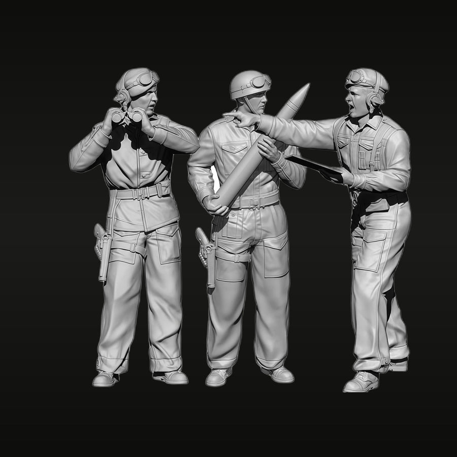 WWII US Army Air Forces Bomber Aircrew Set of 3 1/35 Resin Figure Kit - unpainted resin model kit
