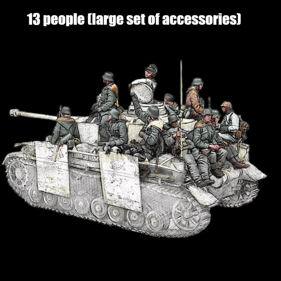 WWII German StuG III/IV with Panzergrenadiers 1/35 Diorama Kit - resin model view 2
