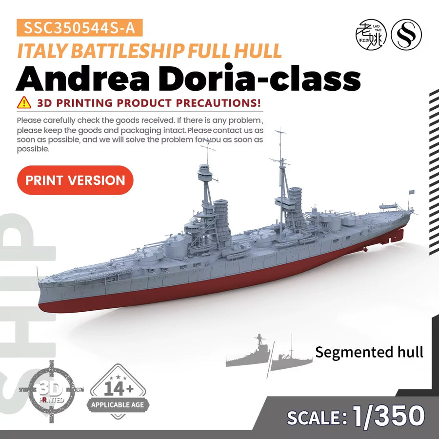 MRY-SFW SSC350544-A 1/350 Military Model Kit Italy Andrea Doria-Class Battleship Miniature Static Model