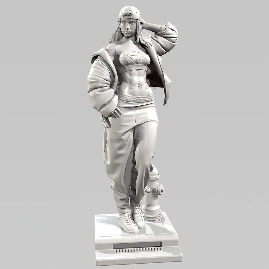 Female Streetwear Figure Resin Kit - resin model view 3