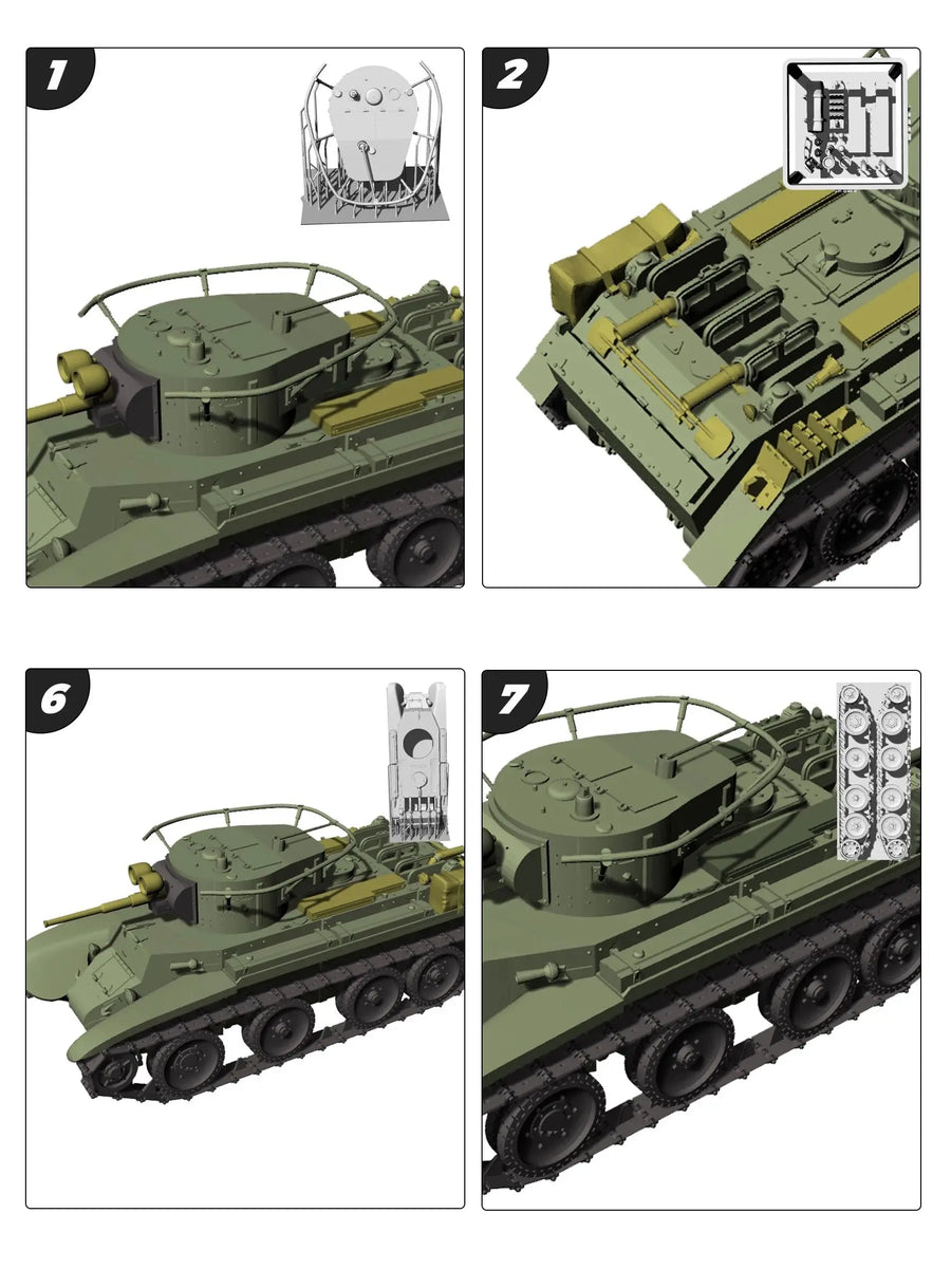 Soviet BT-7 Light Tank MRY-SFW SS594 1/56 1/72 1/100 15Mm Wargaming 28Mm Military Model Kit