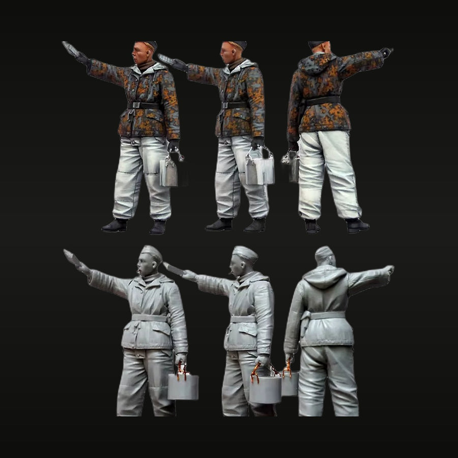 WWII Soviet Winter Infantry Squad Winter Uniform 1/35 Resin Figure Kit - unpainted resin model kit