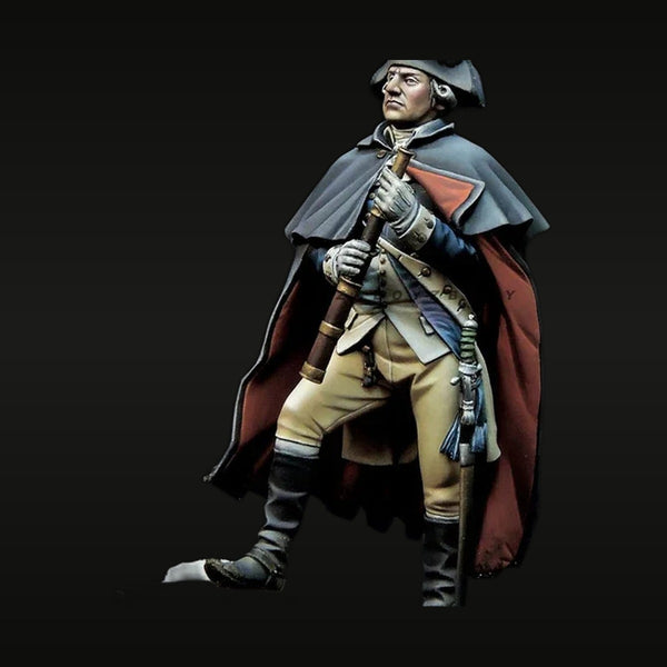 American Revolutionary War Officer with Cape and Sword 1/24 Resin Figure Kit