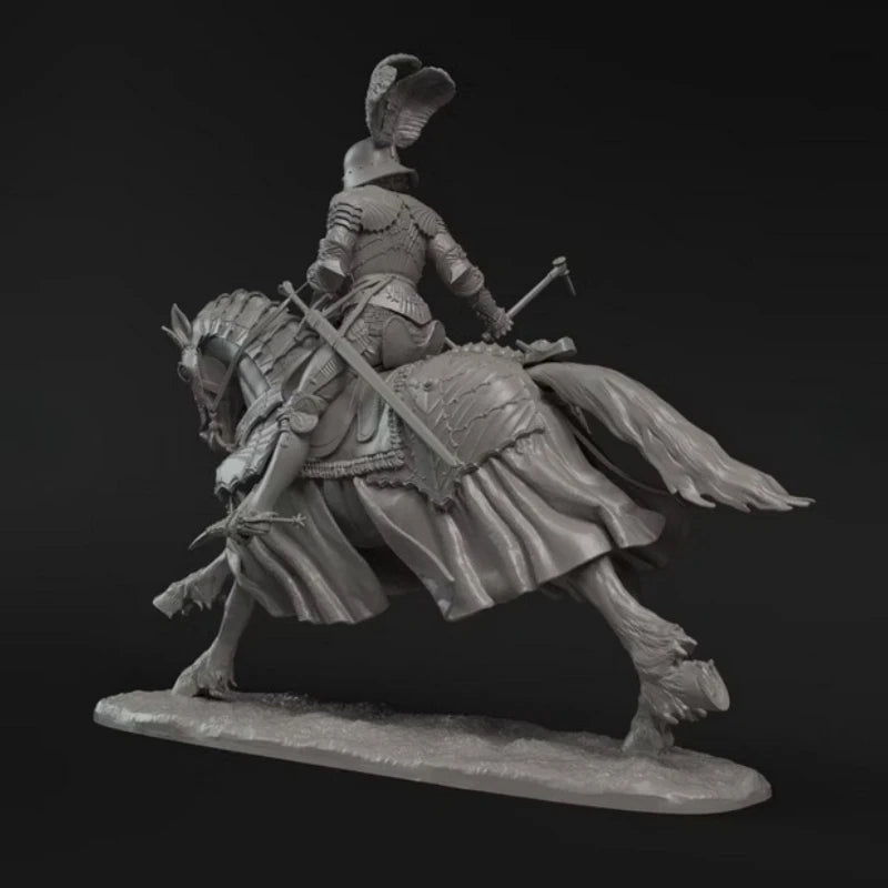 Medieval Knight's Warhorse with Caparison 1/24 Resin Mount Kit - resin model view 5