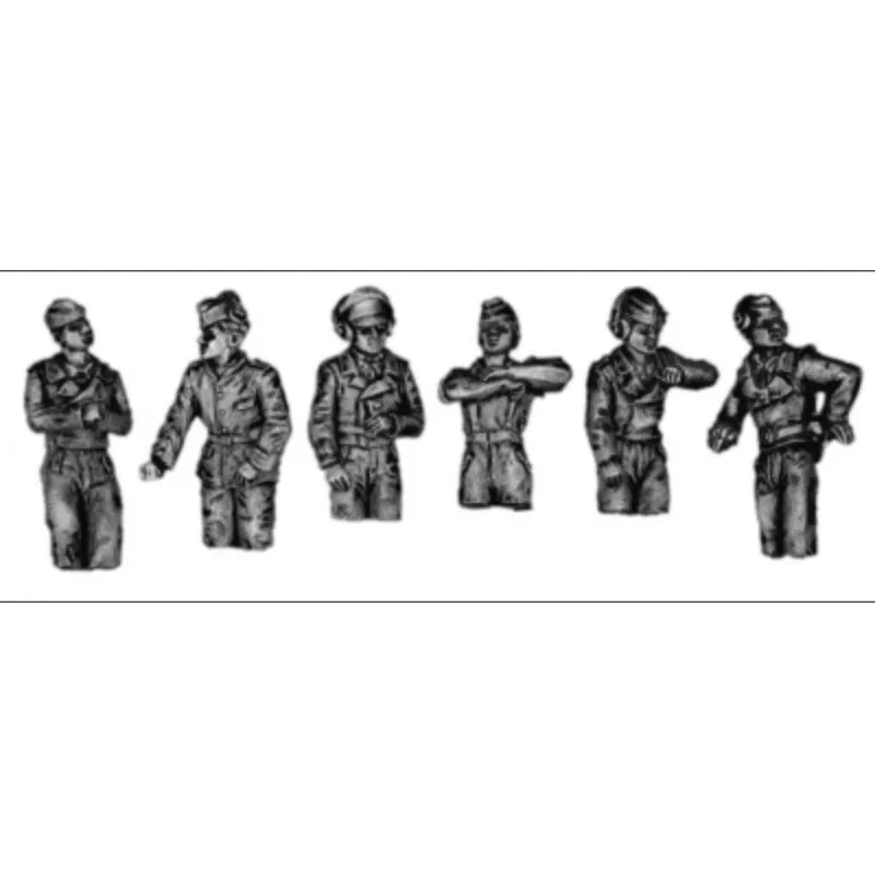 1/72 Scale Diecast Resin Figure Model Kit WWII German Panzer Crew 6 Figures Unpainted
