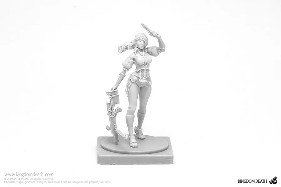 Fantasy Female Warrior with Ornate Scythes 28mm Resin Figure - resin model view 4