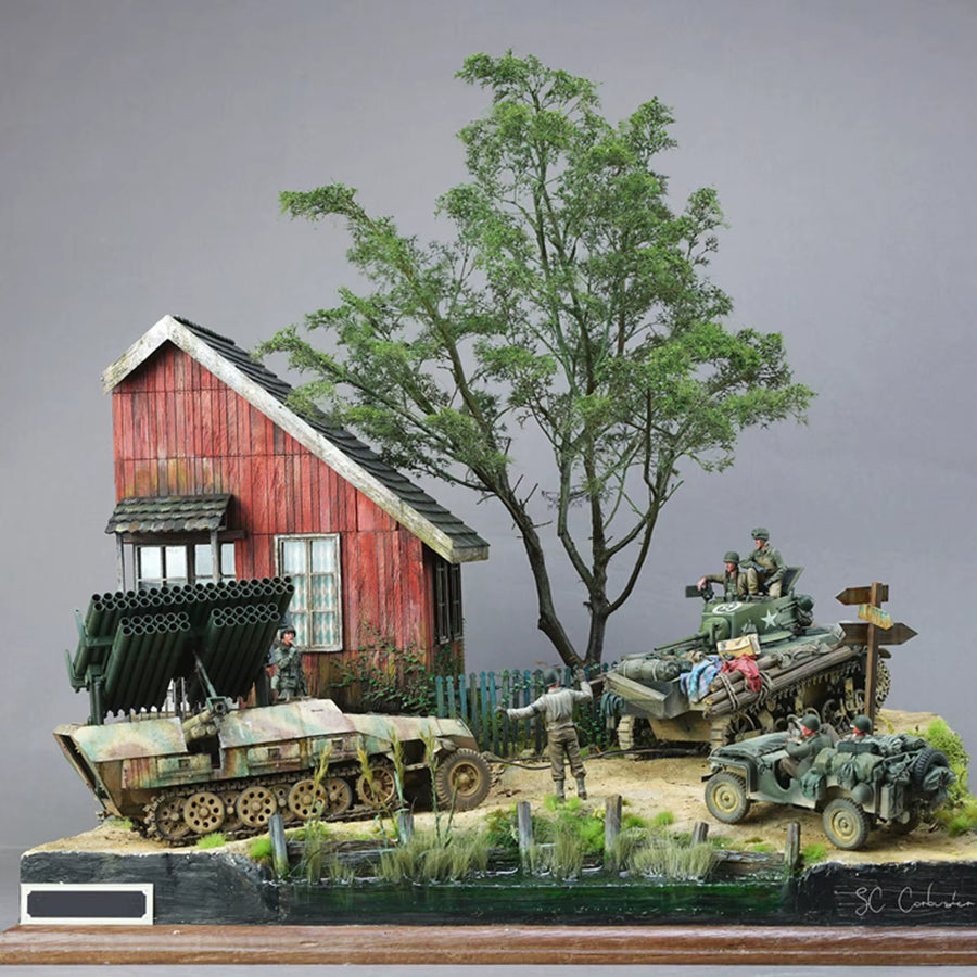 WWII Military Bunker Diorama Terrain 1/35 Scale Resin & Wood Kit - resin model view 2