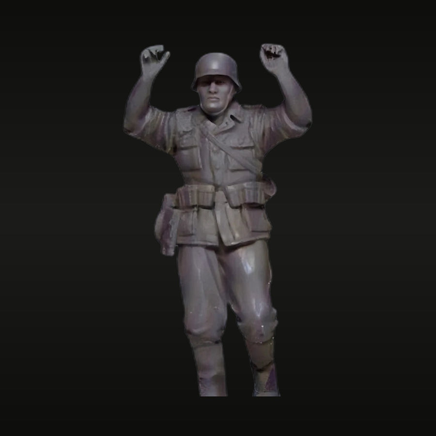WWII German Soldier Surrendering 1/35 Scale Resin Figure Kit - unpainted resin model kit