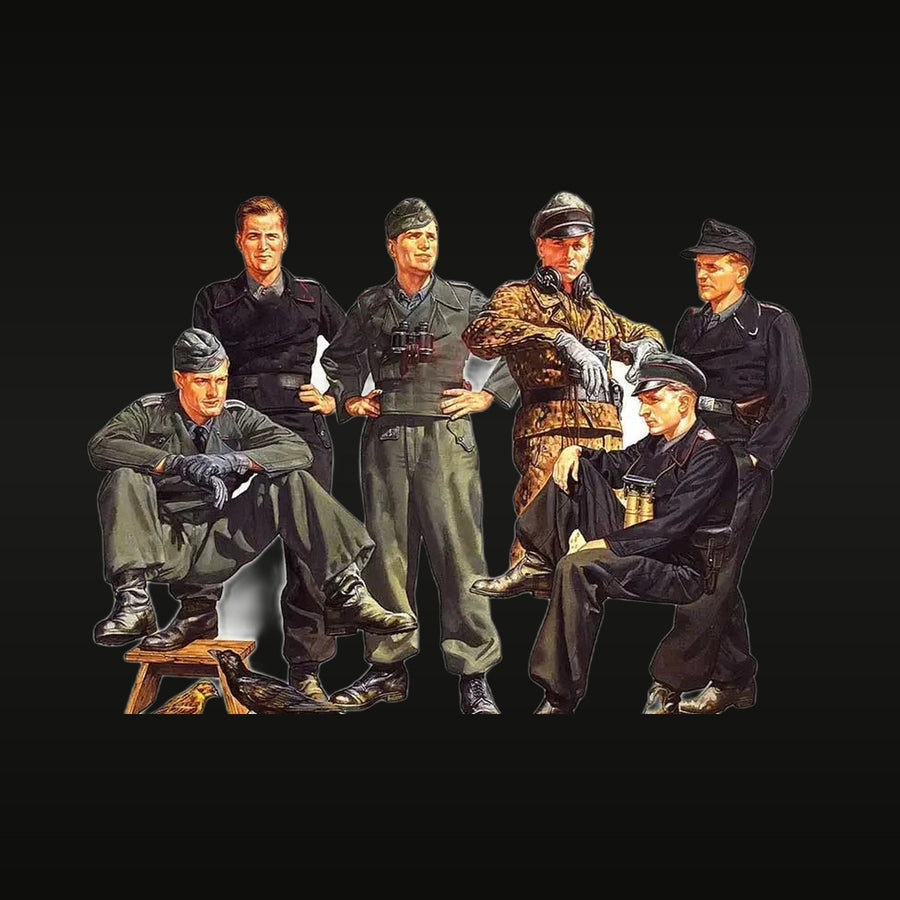 WWII German Tank Crew at Rest (6 Figures) 1/35 Resin Figure Kit - unpainted resin model kit