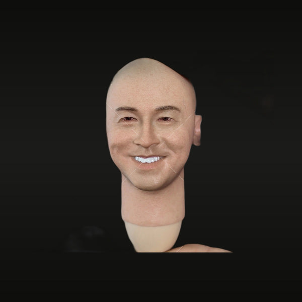 Asian Male Bald Head Sculpt 1/6 Scale Resin Figure Bust