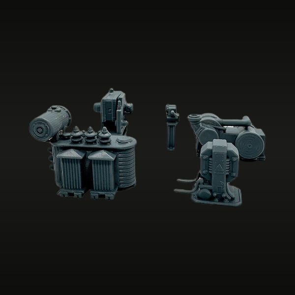 Modern Industrial Electrical Transformer and Generator Resin Terrain Set