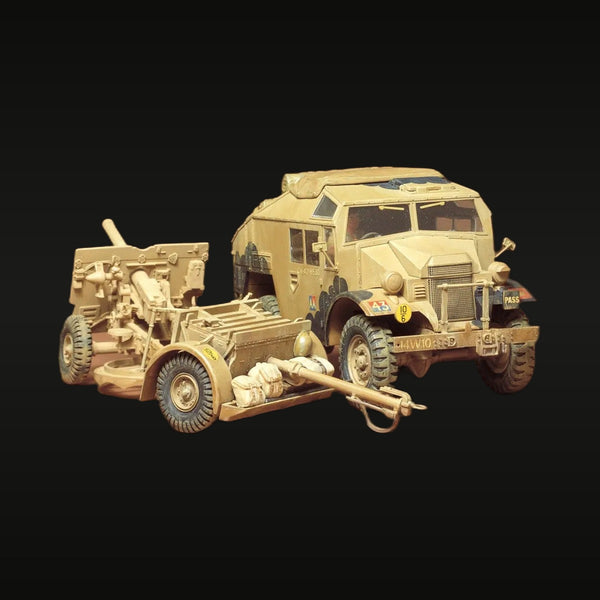 WWII British 25-Pounder Field Gun & Morris Quad Tractor 1/35 Resin Vehicle Kit