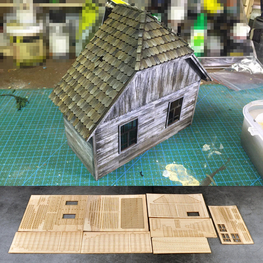 Assembly Architectural Model Sand Table Building Components Wooden House Bungalow Diorama Scale Model Kit 1/35 1/32