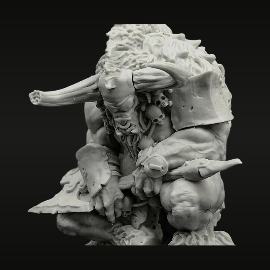 Fantasy Male Horned Giant Warrior Resin Bust Kit - unpainted resin model kit