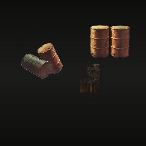 WWII Fuel Drums & Barrels Set 1/35 Scale Resin Accessory Kit