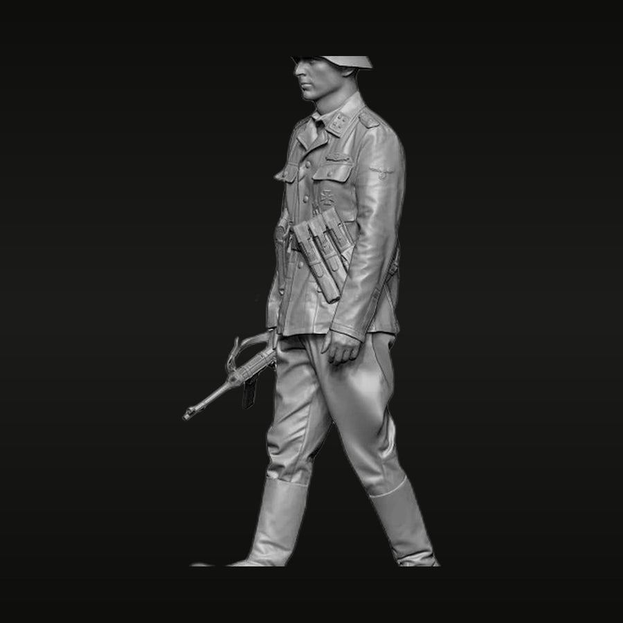 WWII German Soldier with Kar98k Field Uniform 1/35 Resin Figure Kit - unpainted resin model kit