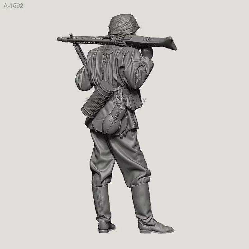 WWII German MG42 Gunner with Ammunition Belt 1/35 Resin Figure Kit - resin model view 3