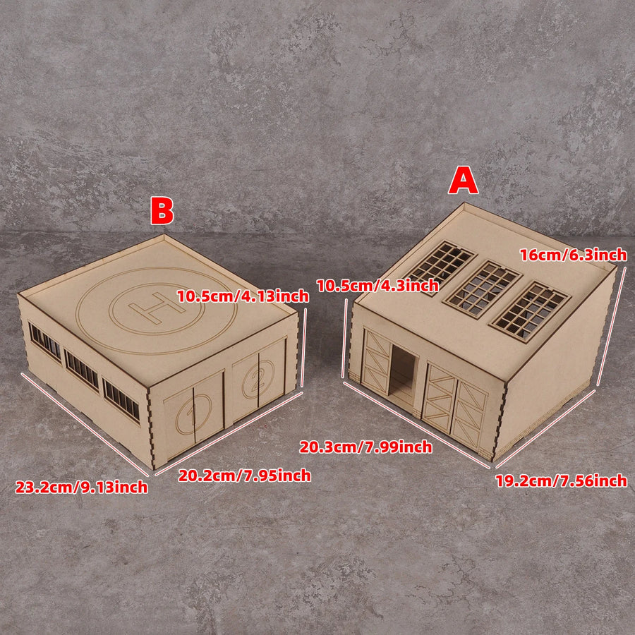 Assembly Architectural Model Sand Table Warehouse Godown Stockroom Granary Barn Diorama Scale Model Kit 1/72