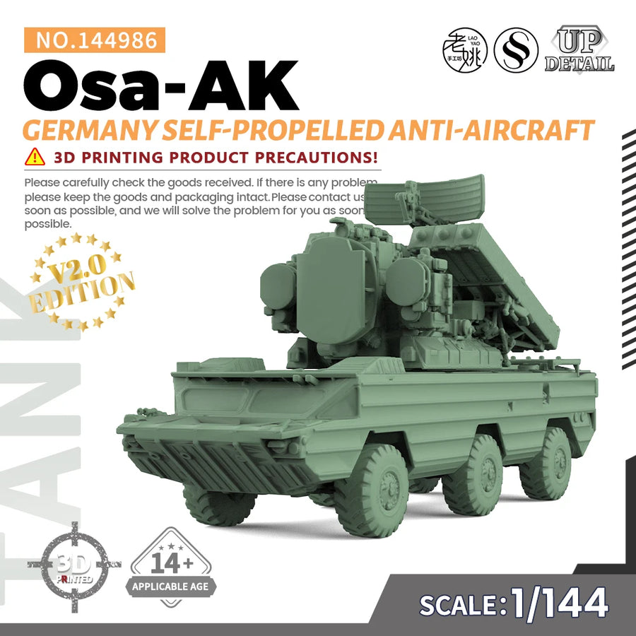 Germany Osa-Ak Self-Propelled Anti-Aircraft MRY-SFW SS986 1/144 1/200 1/350 1/700 Military Model Kit Miniature Static Model