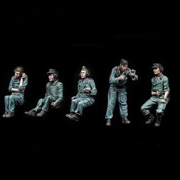 WWII German Tank Crew 5-Figure Set 1/35 Resin Kit