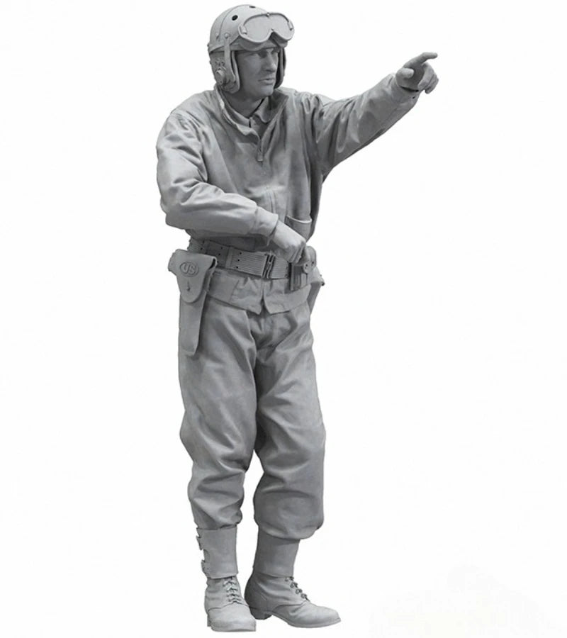 1/16 Scale Die-Cast Resin Figure Model Kit US M8 Armored Vehicle Crew Unassembled and Unpainted