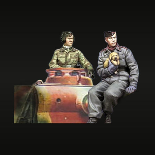 WWII German Panzer Crew 2-Figure Set 1/35 Resin Diorama Kit