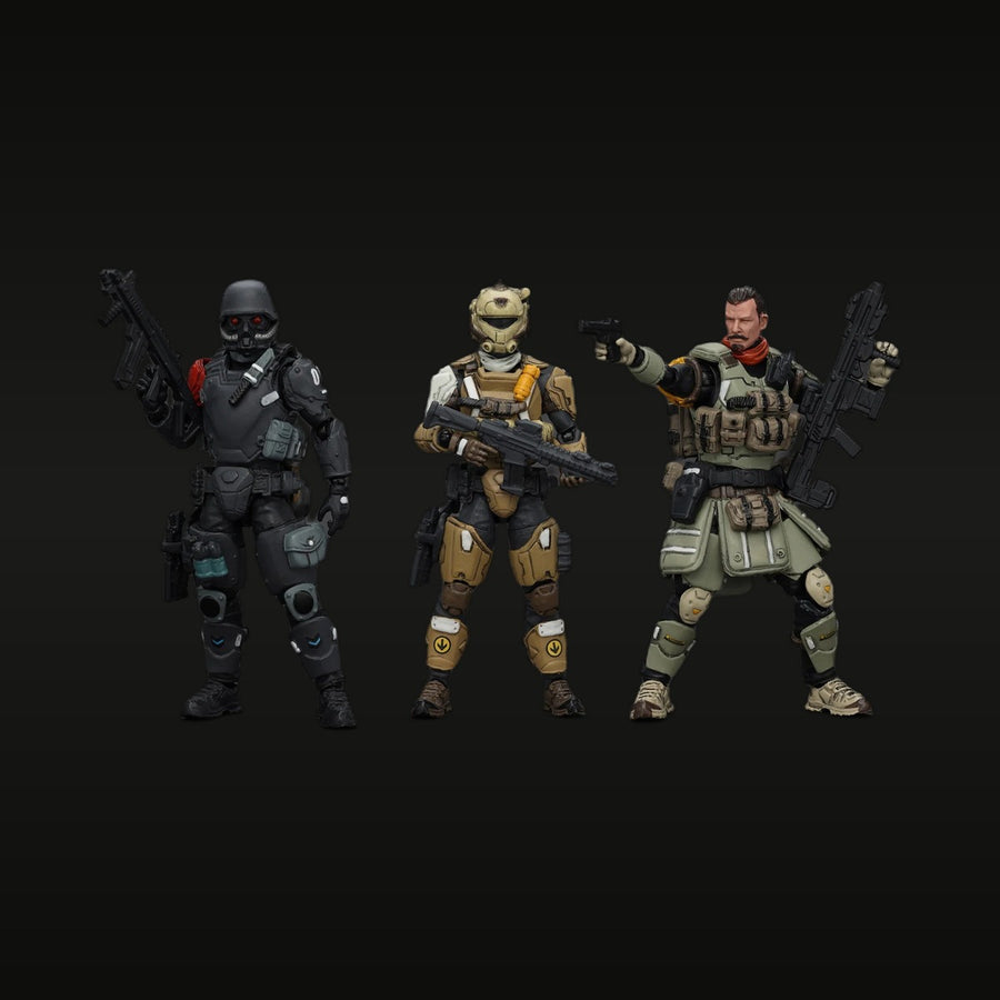 Sci-Fi Tactical Operator Set 3 Figures Modern Combat Gear 1/25 Scale - unpainted resin model kit