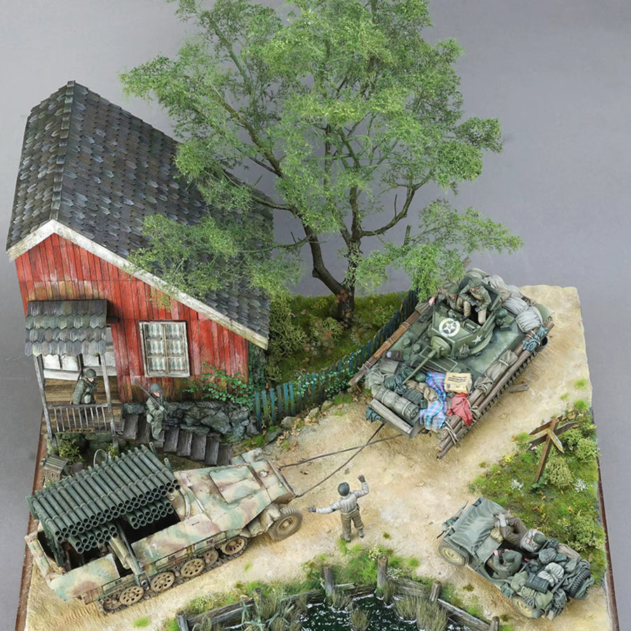 WWII Military Bunker Diorama Terrain 1/35 Scale Resin & Wood Kit - resin model view 3