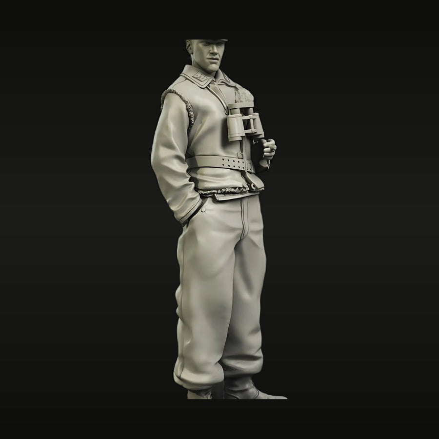 WWII German Wehrmacht Soldier with Binoculars 1/35 Resin Figure Kit - unpainted resin model kit