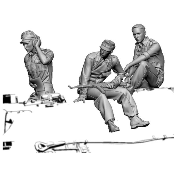 WWII German Panzergrenadier Crew with Bust 1/35 Resin Kit