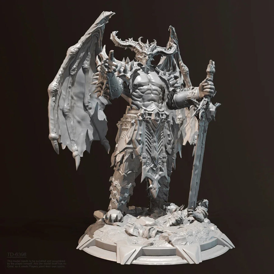 Winged Demon Warlord 38mm Resin Figure Kit - resin model view 3