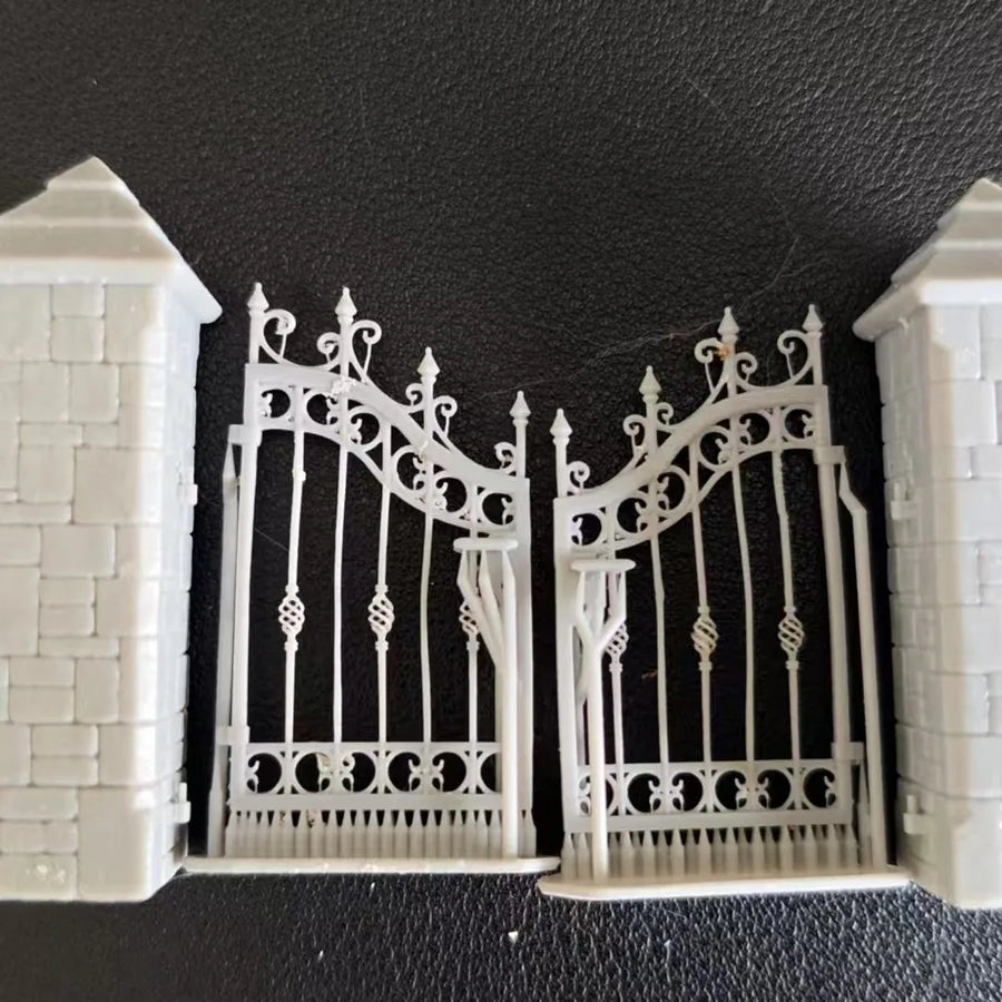 Wrought Iron Gate 01 1/35 Resin 3D Print Kit - resin model view 3