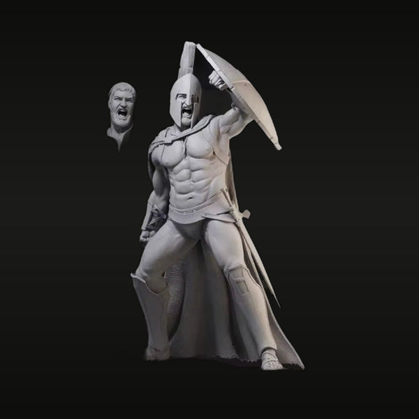 Ancient Greek Spartan King with Spear & Shield 1/24 Resin Bust Kit