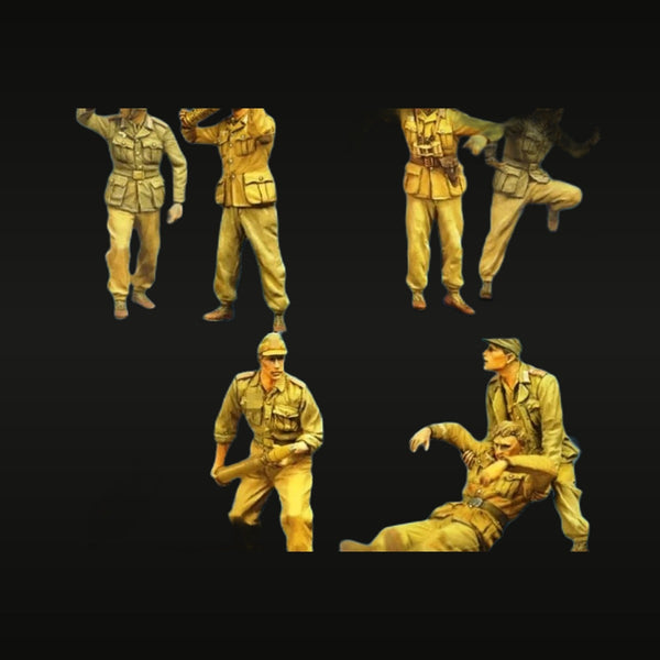 WWII German Afrikakorps Infantry Squad 1/35 Resin Figure Kit