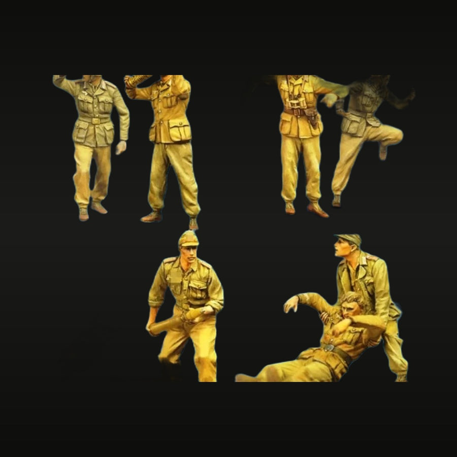 WWII German Afrikakorps Infantry Squad 1/35 Resin Figure Kit - unpainted resin model kit