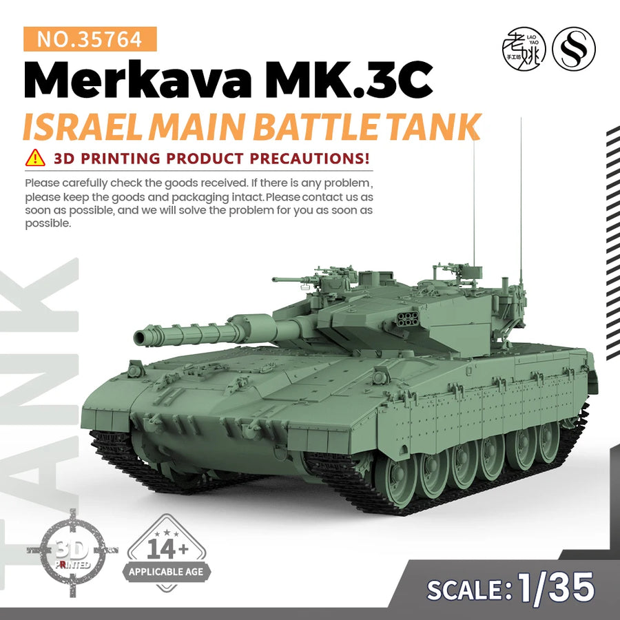 Israel Merkava MK.3C Main Battle Tank MRY-SFW SS764 1/72 1/35 1/48 1/16 25Mm Military Model Kit