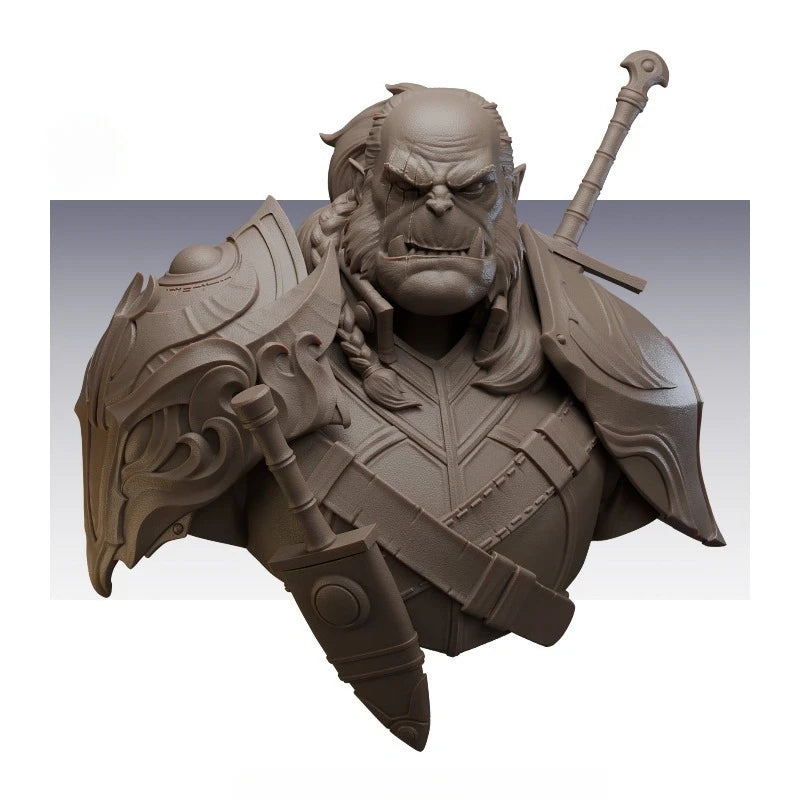 1/12 Scale 65Mm Die-Cast Resin Bust Model Kit Orc Beastmen Statue Unassembled and Unpainted