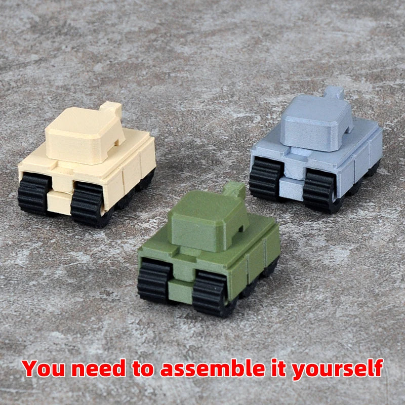 Assembly Scale Set Static Plastic Military Armored Vehicles Tank 3Pcs
