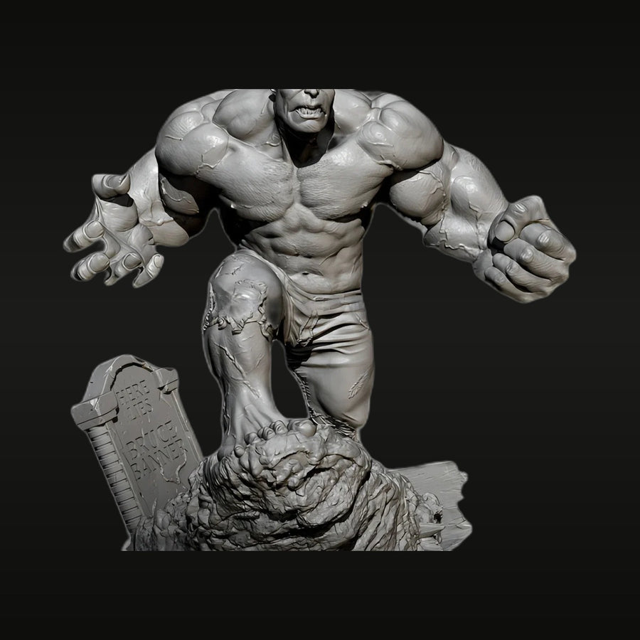 The Hulk Bursting from Bruce Banner Grave Full Figure Resin Kit - unpainted resin model kit