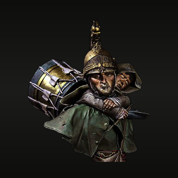 German WWI Pickelhaube Drummer with Drum 1/9 Resin Bust
