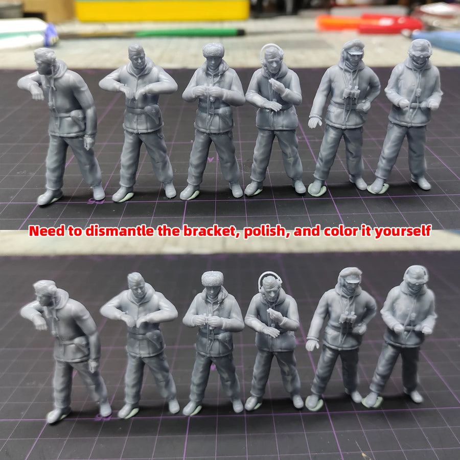 WWII German Panzer Winter Crew Set 1/72 Resin Figure Kit - resin model view 4