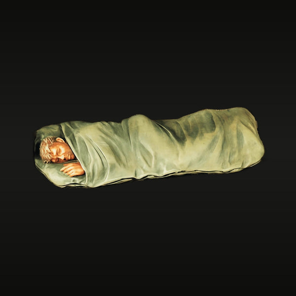 WWII Soldier Sleeping in Bedroll Diorama 1/35 Resin Figure Kit