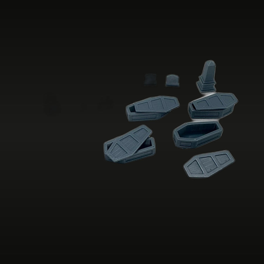 Horror Cemetery Train Diorama Set with Coffin Cars 1/220 Resin Kit - unpainted resin model kit