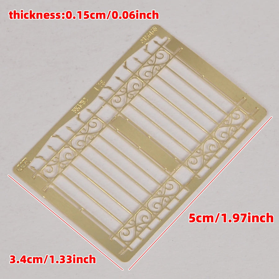 Photo Eatch PE Assembly Architectural Model Sand Table Grille Wall Parapet Iron Fence Building Diorama Scale Model Kit 1/35