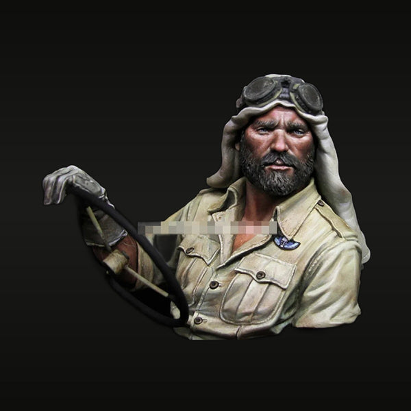 WWII British RAF Desert Pilot with Swagger Stick 1/10 Resin Bust Kit