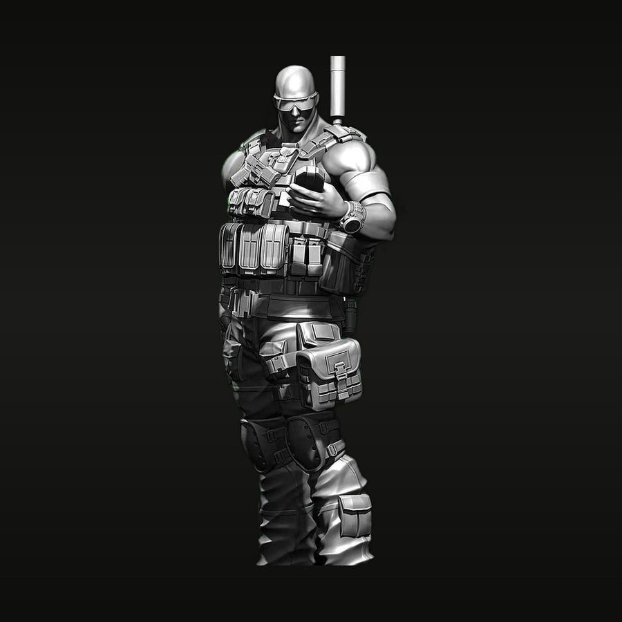 Modern Tactical Operator Heavy Assault Commando 75mm Resin Figure Kit - unpainted resin model kit