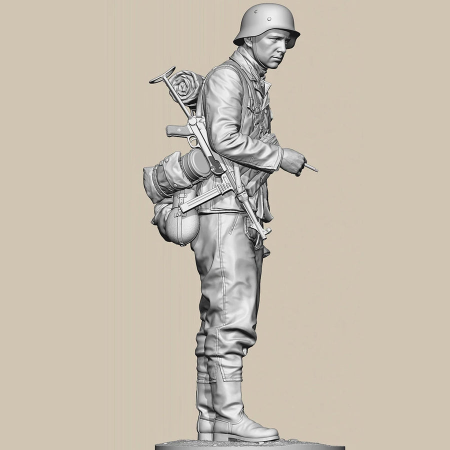 WWII German Infantry Soldier with K98 Rifle 1/35 Resin Figure Kit - resin model view 2