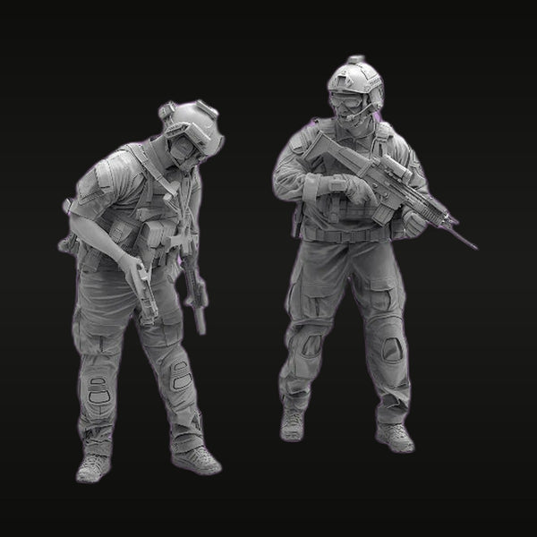 Modern US Special Forces Operators with M4 Carbines 1/16 Resin Figure Kit